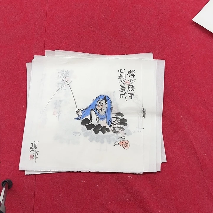 国画花鸟等图案为一体的大型