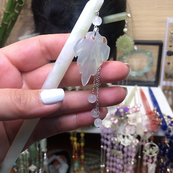 蛇纹石玉未镶嵌发簪