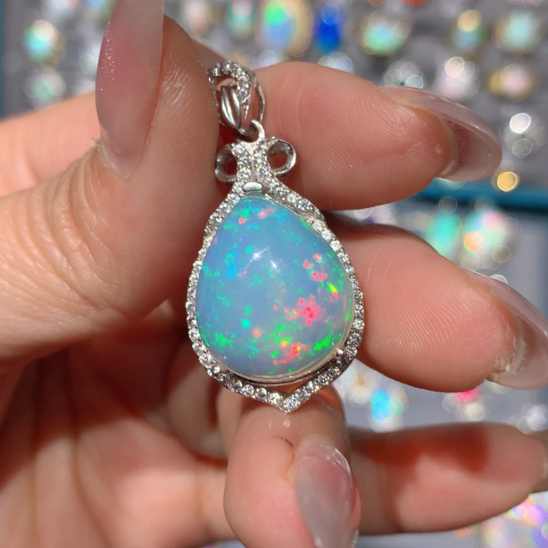 欧泊福利吊坠银S925镶嵌