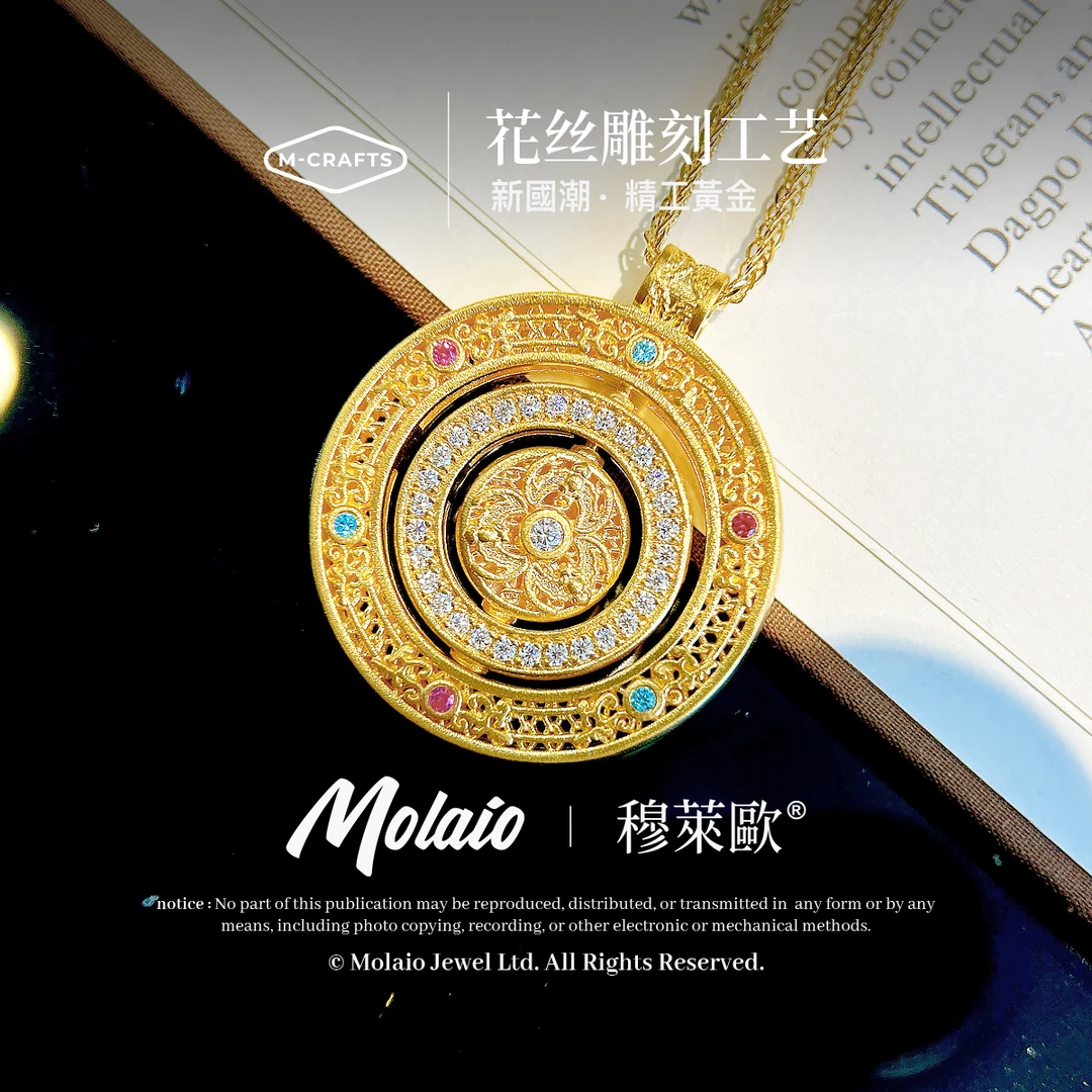 足金999【八宝罗盘】黄金项链时来运转时尚轻奢（工费30/克） W010