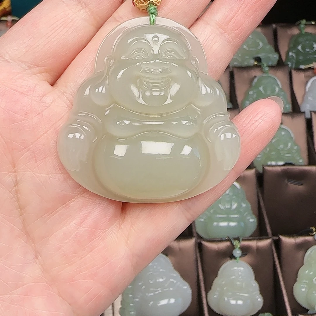 和田玉银S925镀金镶嵌颈饰