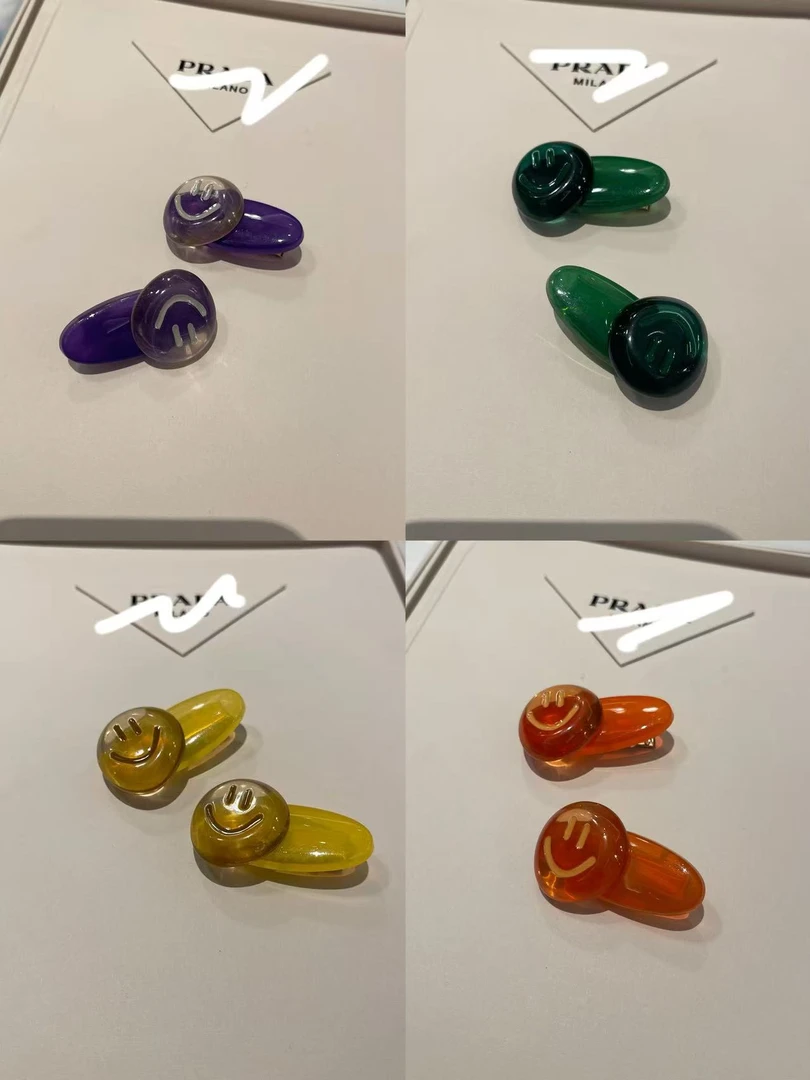 韩国【BORAKOO】【吉莉】东大门代购 多色笑脸发夹（一对）