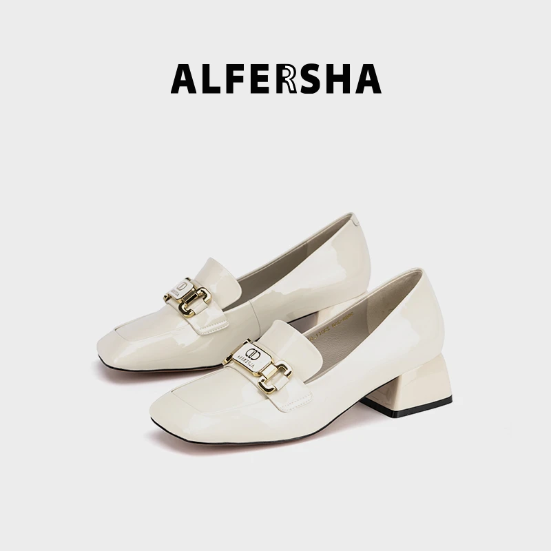 2025春款黄奕代言阿芙莎9688359时尚春季粗跟乐福鞋