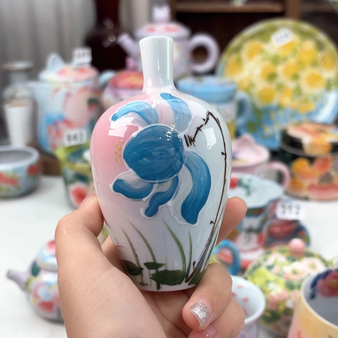 景德镇手绘高温釉下彩陶瓷茶具