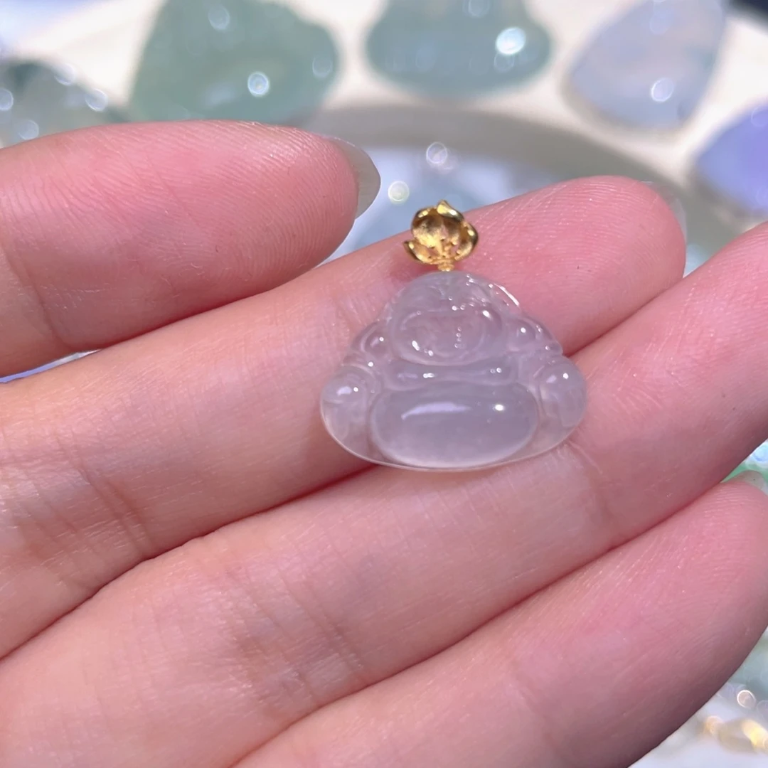 颈饰18K金镶嵌翡翠翡翠