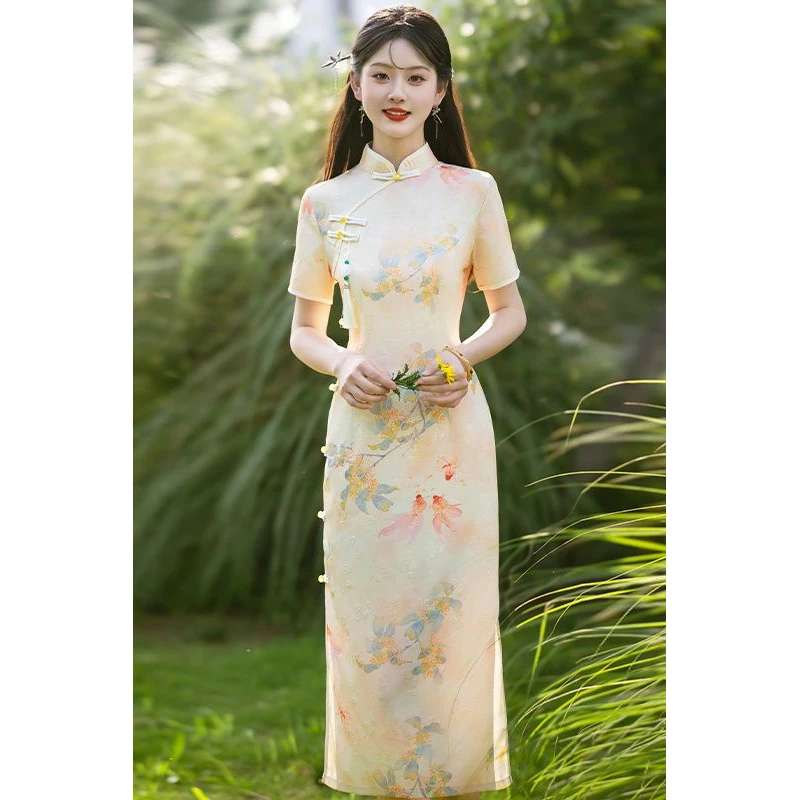 【人】高考陪考旗开得胜旗袍新款改良版年轻款妈妈日常