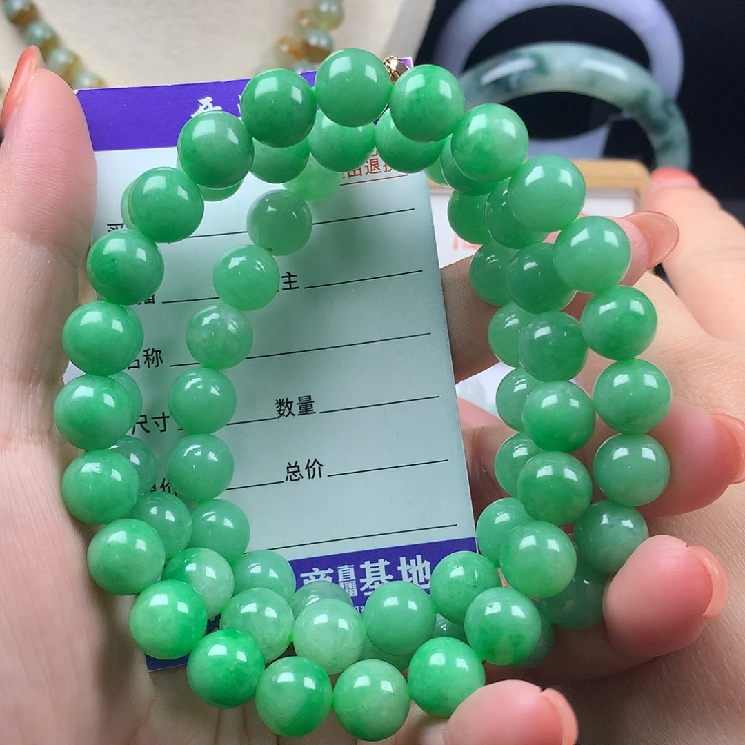翡翠未镶嵌手链卡10.1