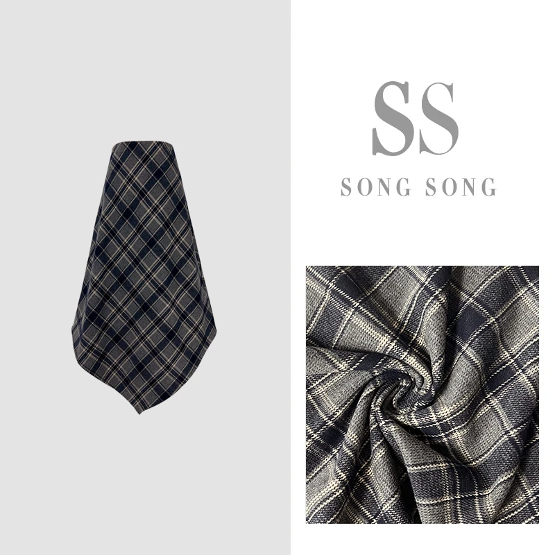 SONG-原创【格子控】秋款轻奢时尚下摆不规则显瘦半身裙