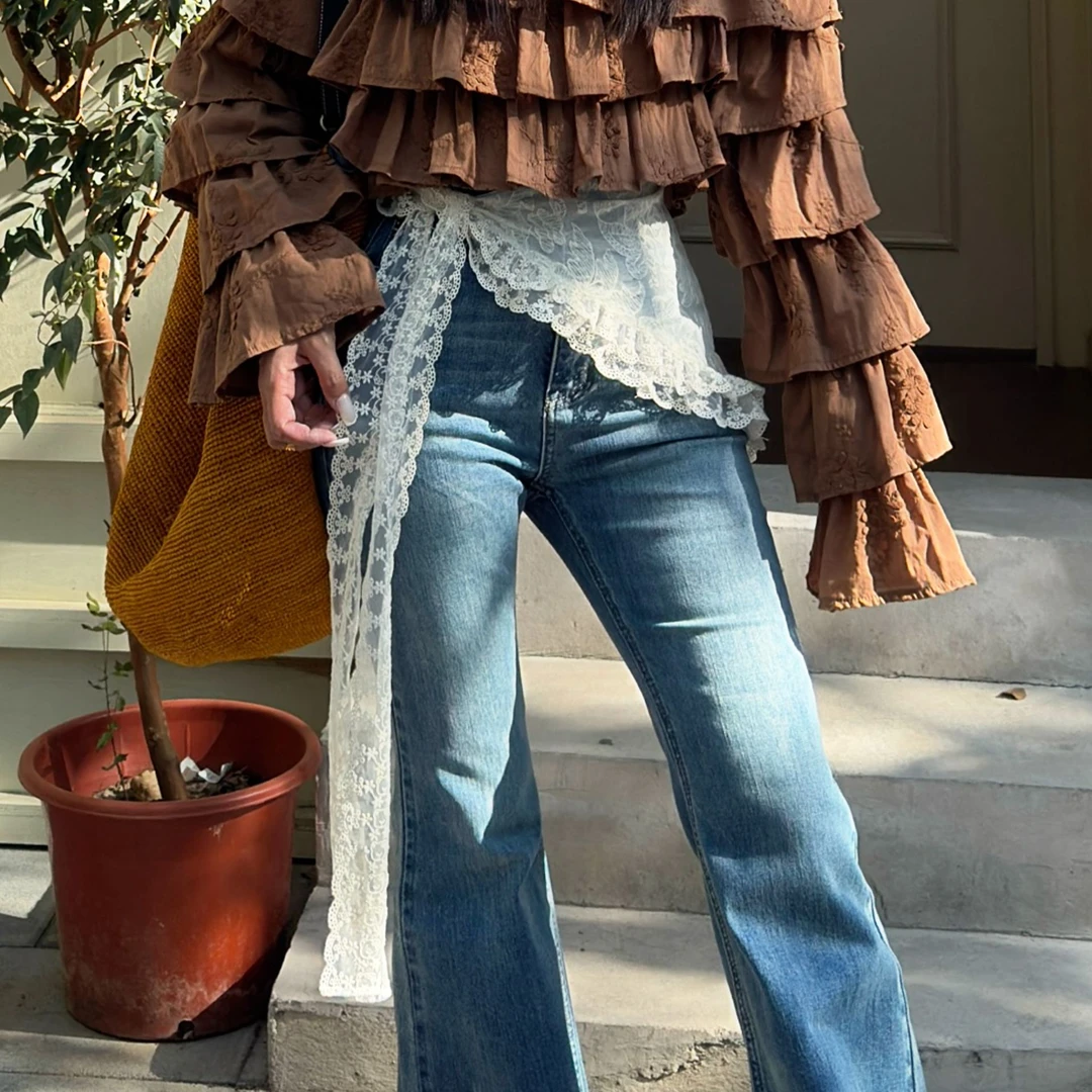 吉吉【推荐搭配】百搭精致蕾丝屁帘个性腰封#y1234