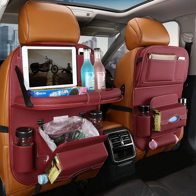 汽车椅背收纳袋车内座椅收纳袋挂袋多功能储物袋车载置物袋餐桌