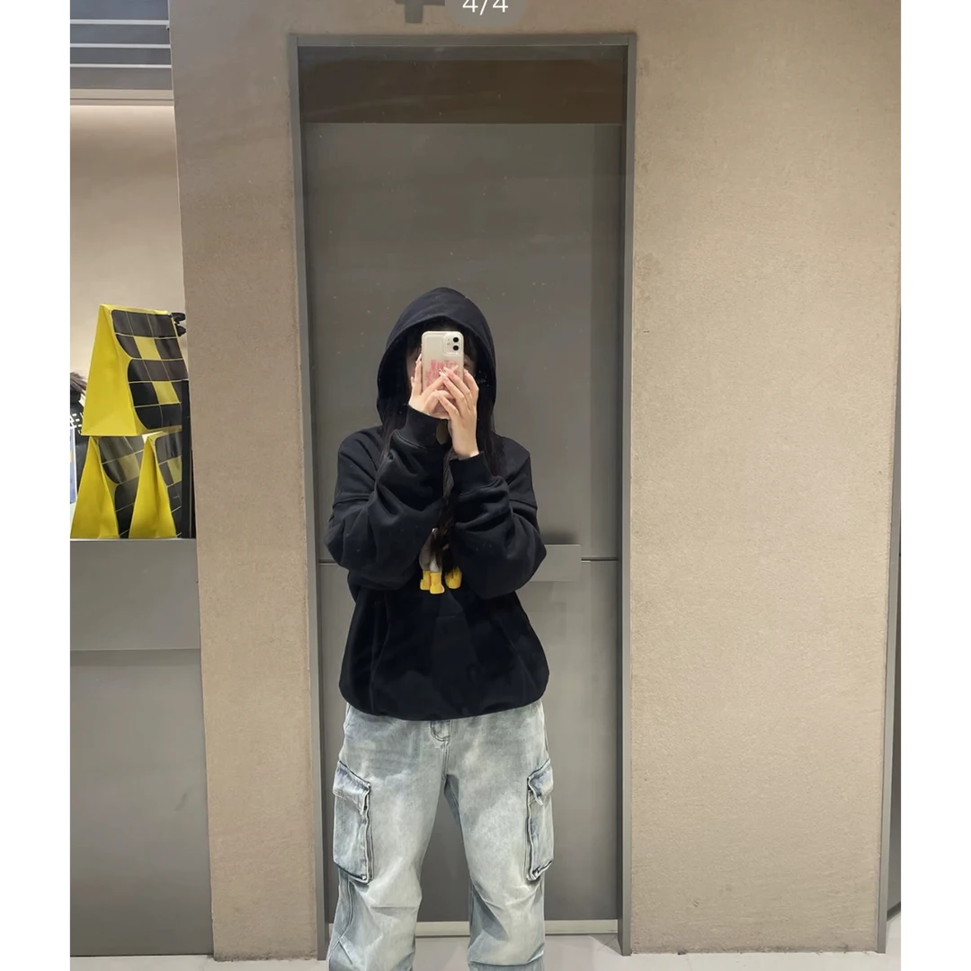 瑕疵（介意勿拍）大口袋工装伞兵牛仔裤 男女同款