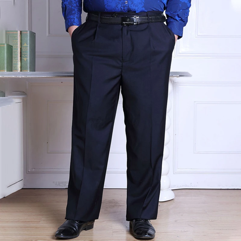 68506【大码厚款西裤】胖人加肥加大秋冬加厚中老年男士商务休闲