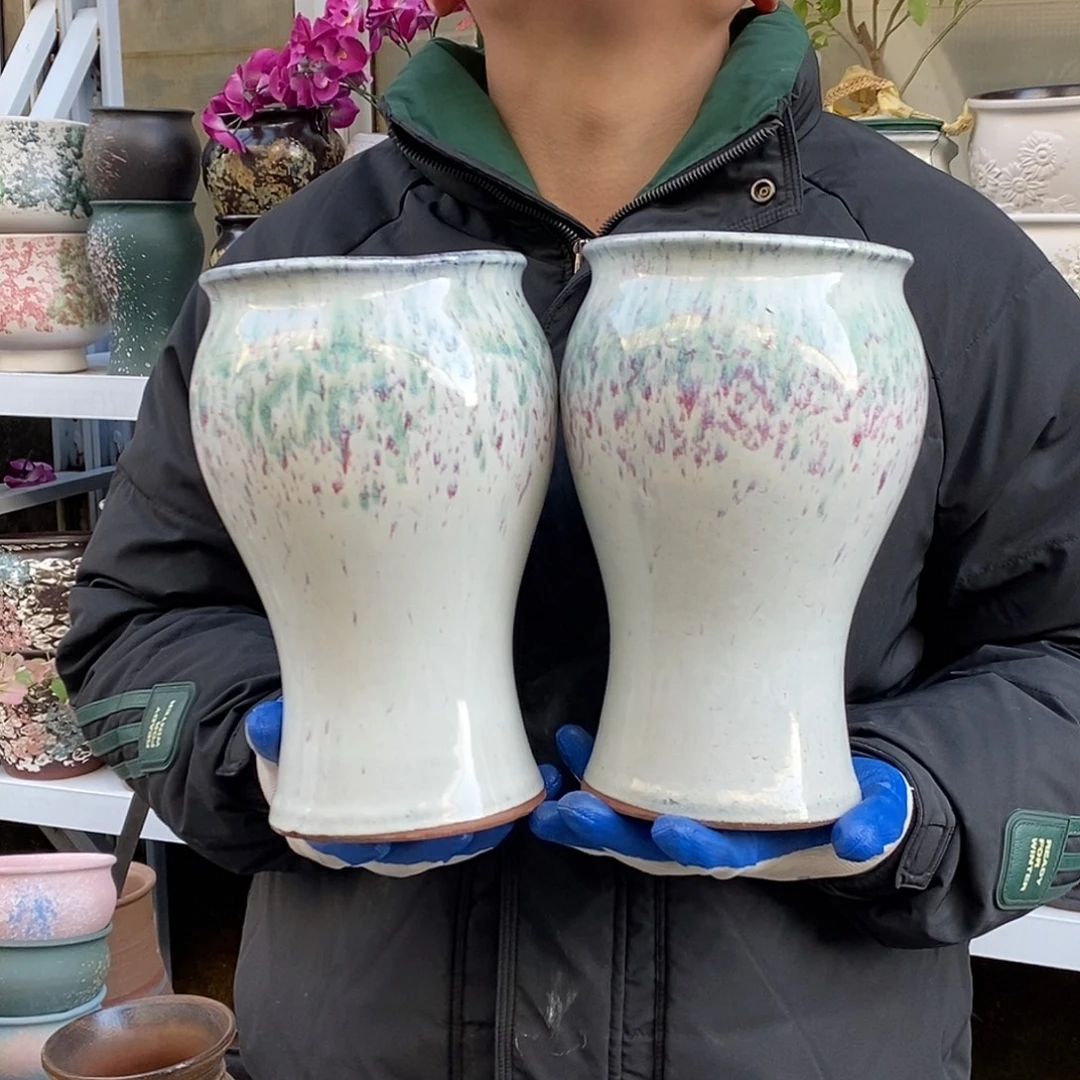 紫砂花盆口14高25瑕疵