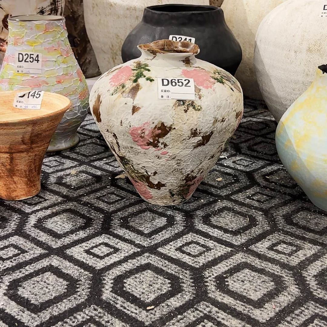 瓶D652高24口7陶瓷花瓶无孔