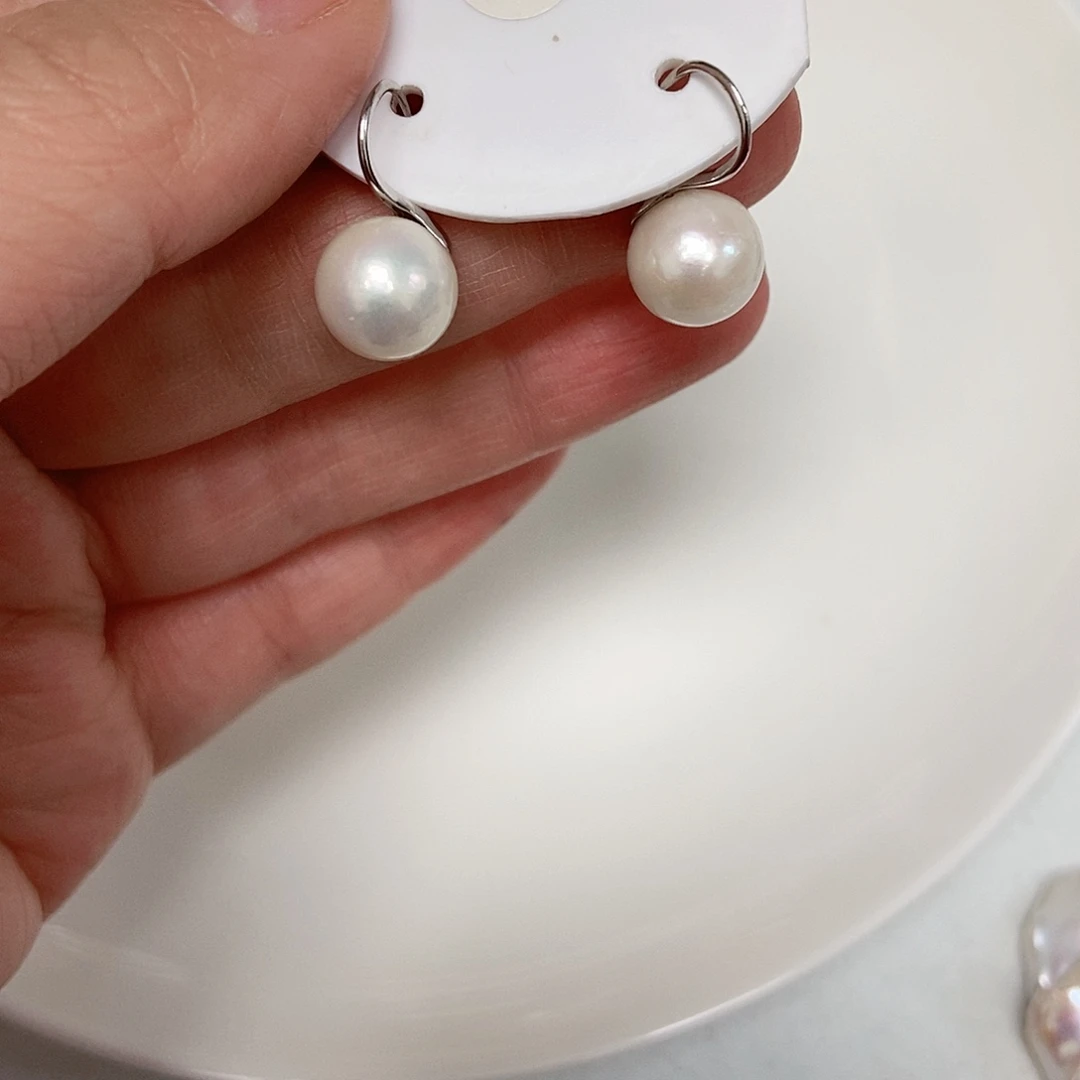 耳饰淡水珍珠银S925镶嵌