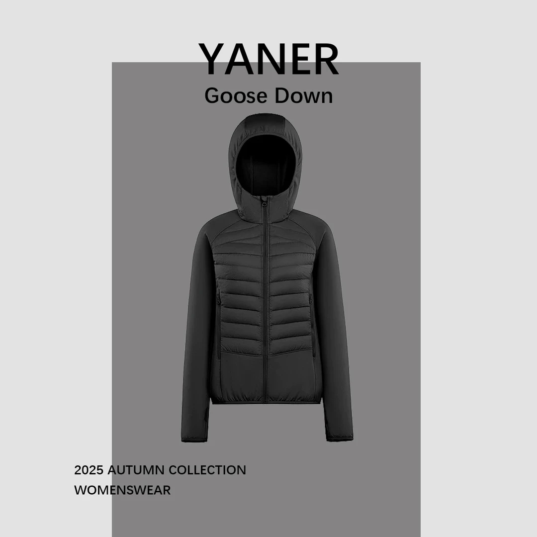 拼接长袖运动秋冬插肩袖保暖薄款休闲鹅羽绒服