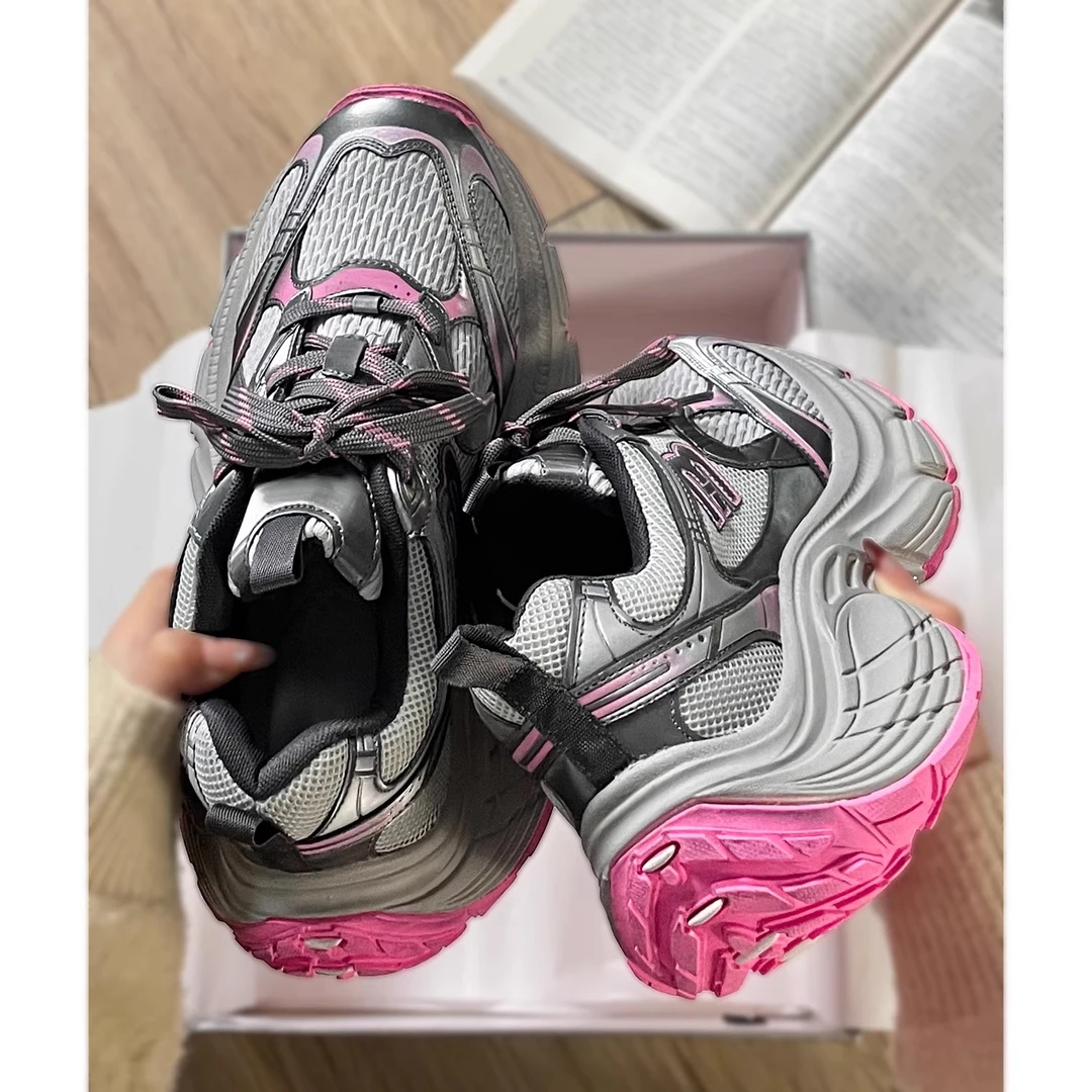 2025巴黎冬季新款10xl爆款老爹鞋女百搭透气厚底增高休闲运动鞋子