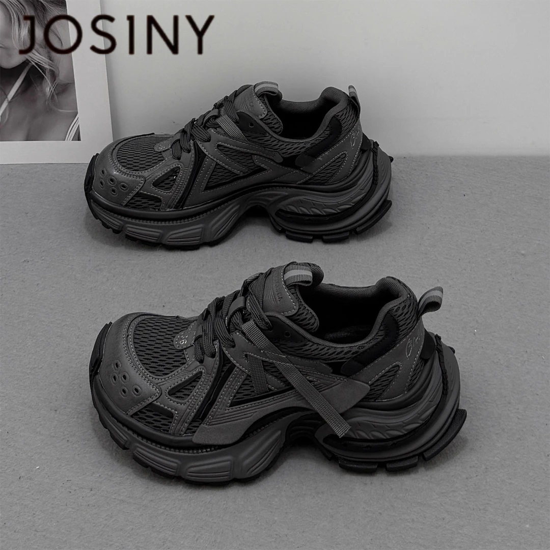 卓诗尼【断码清仓】欧洲站老爹鞋女2025秋冬加绒百搭增高休闲运动鞋