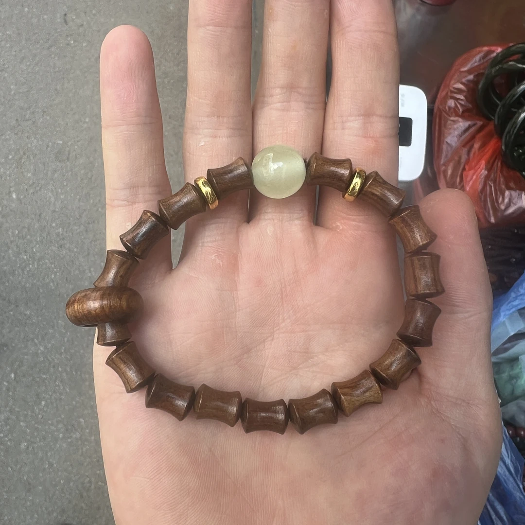 花梨木和田玉竹节手串节节高升手串拍一发一多样性发货