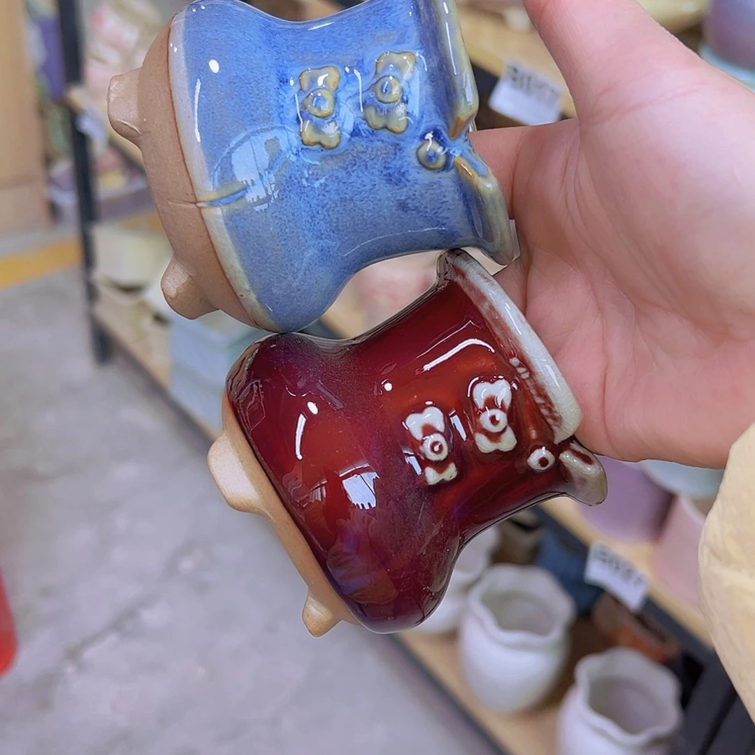 红陶陶瓷花盆当场满12包邮