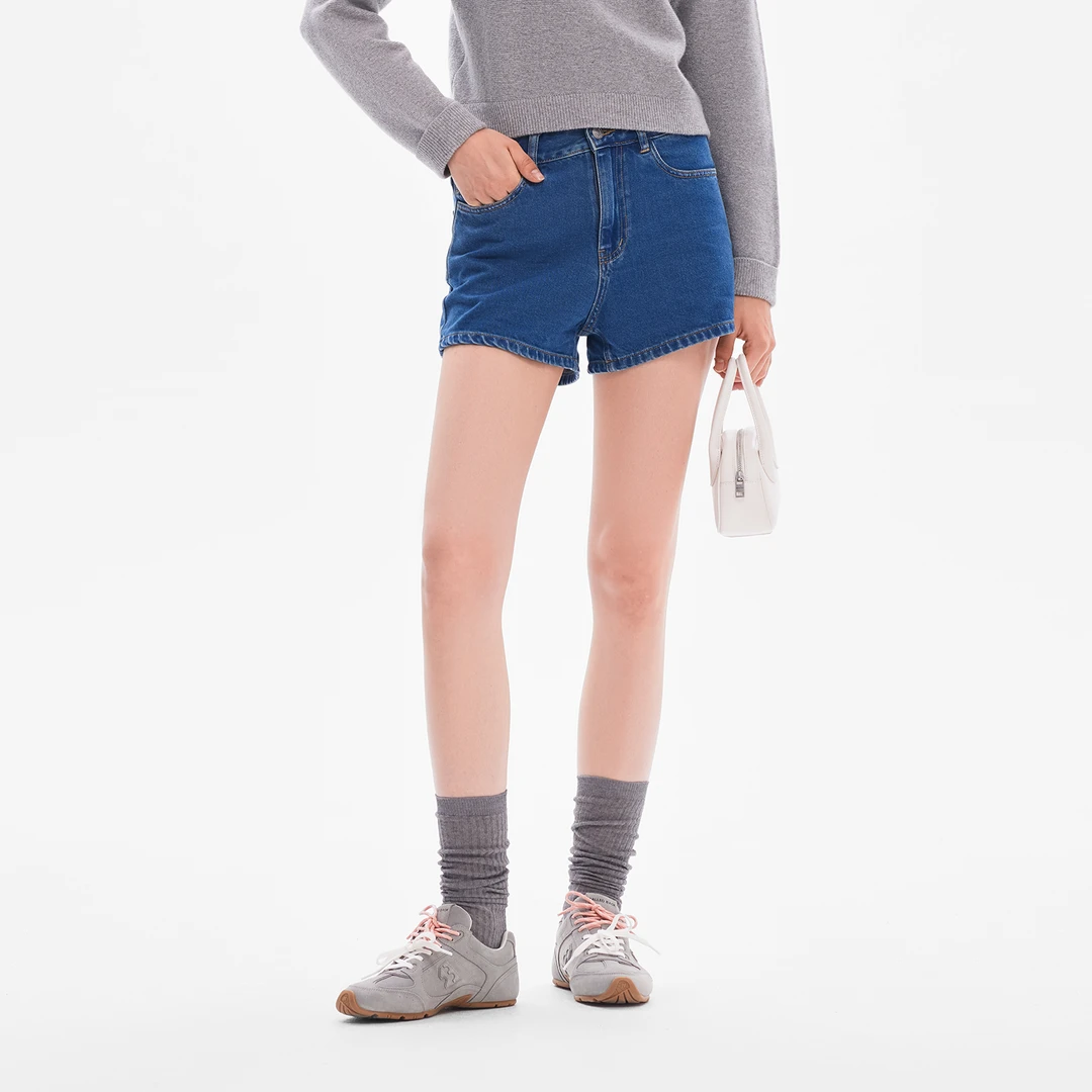 CALLED BACK夏季新款百搭时尚热裤高腰显瘦牛仔短裤