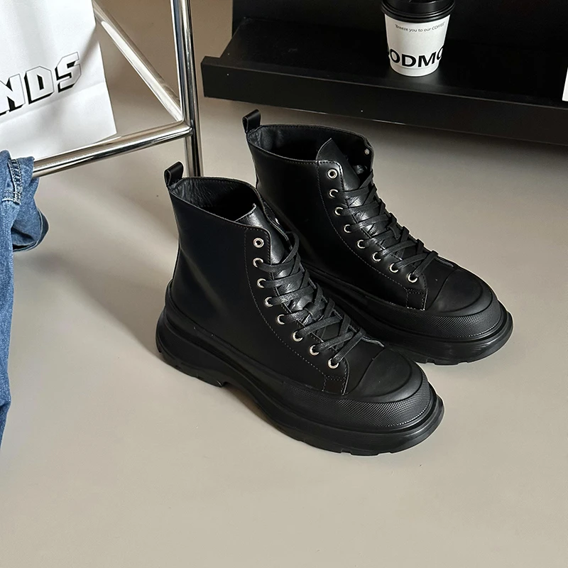 【直播间专享】【麦昆】桑坡秋冬季保暖防寒马丁靴增高休闲男士棉鞋