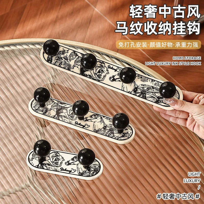 中古风挂钩式免打孔门后挂衣钩壁挂多功能强承重粘钩无痕浴室挂钩