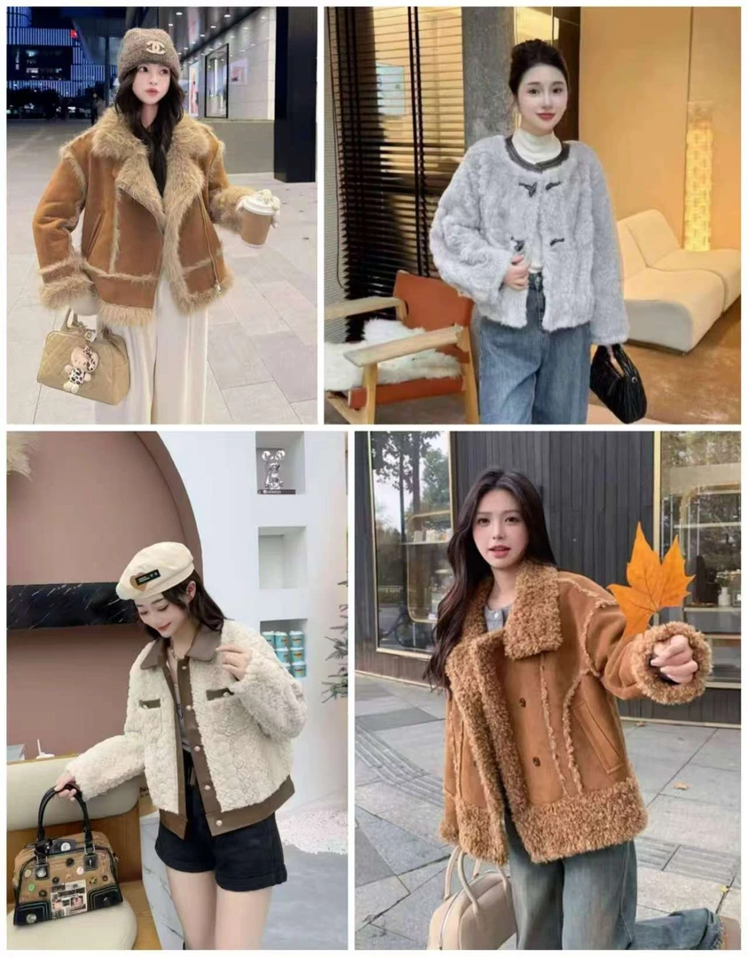 2025新款冬百搭洋气小香风机车气质时尚加厚外套皮毛一体 X