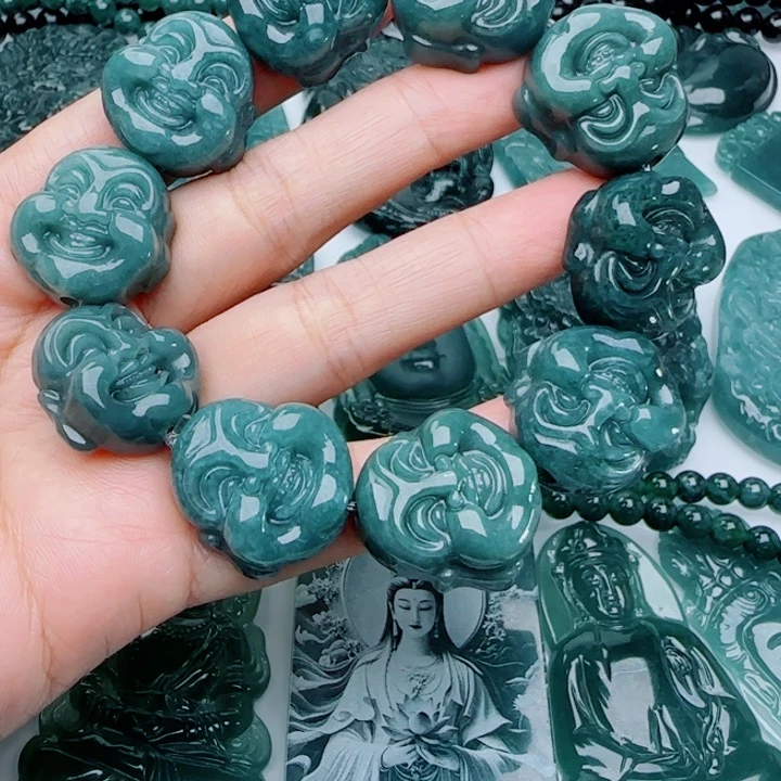 翡翠未镶嵌颈饰多样性发货天然A货翡翠