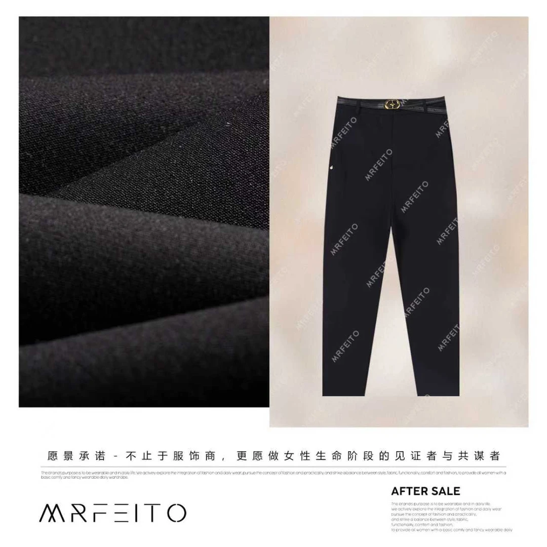 MRFEITO菲爷驾到【漫步华尔街】修身休闲高腰显瘦西裤H202K02Q33200