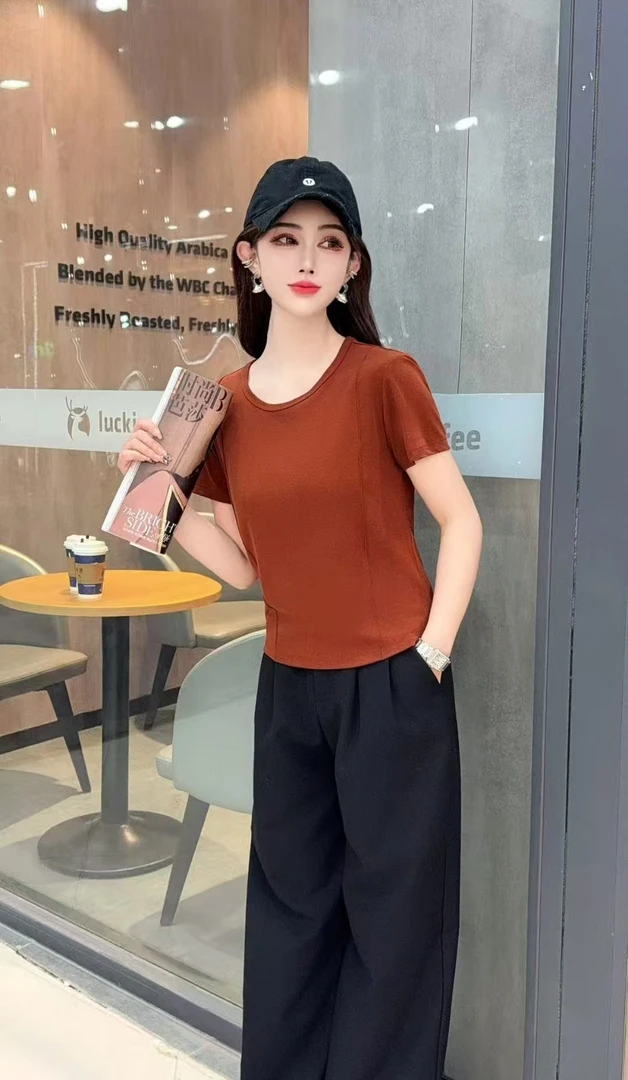 云朵衫女款t恤夏季短款10A级香氛显瘦养肤鱼骨设计上衣短袖洋气