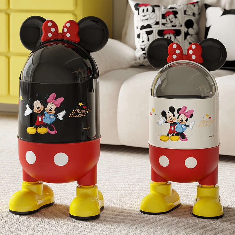 迪士尼收纳桶垃圾桶卡通风可爱风翻盖款盖子款垃带盖大容量
