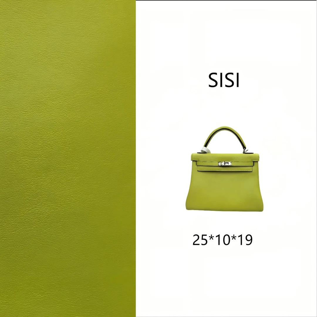 【尺寸：25*10*19】SISI原创设计真皮女包 1261凯莉25-青苹果绿银扣
