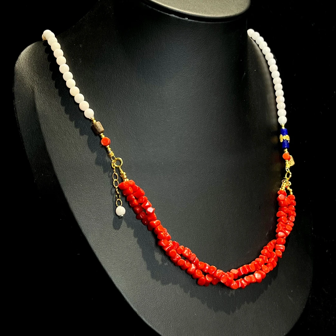 momo+沙丁珊瑚diy款925银项链-——D226001