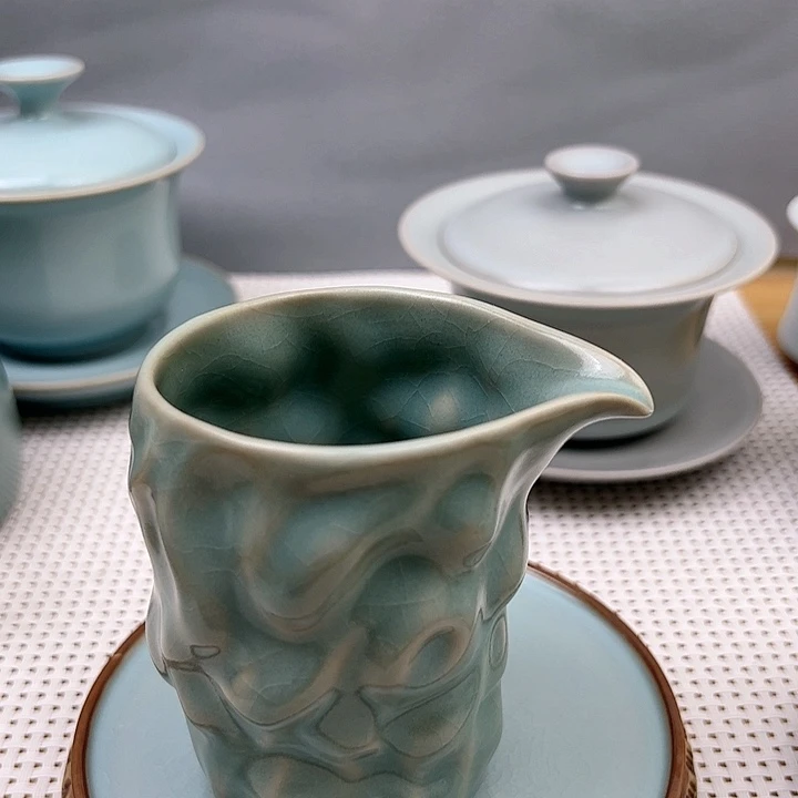 汝瓷仿古天青釉公道杯