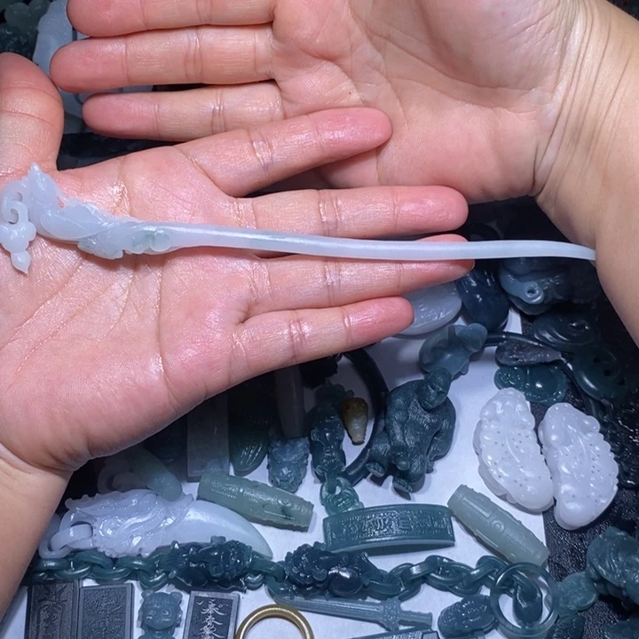 定制翡翠未镶嵌烟**愁毛
