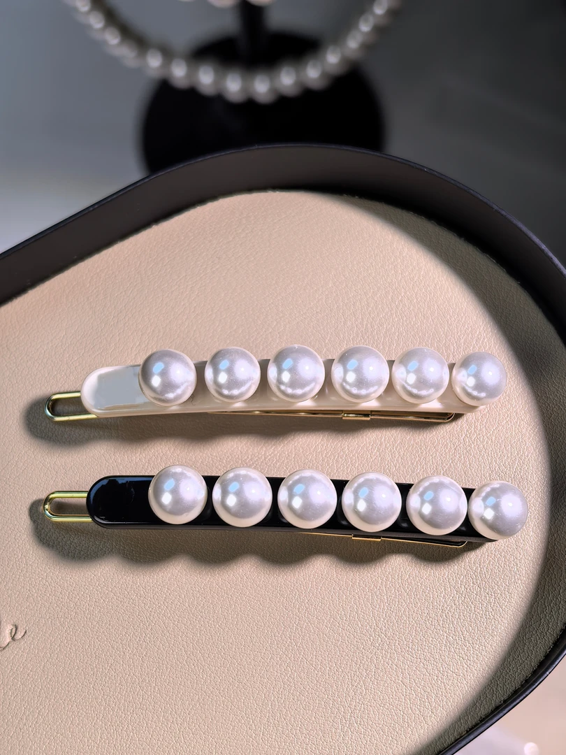 【法】AL**P 雪豆珍珠醋酸边夹#A112