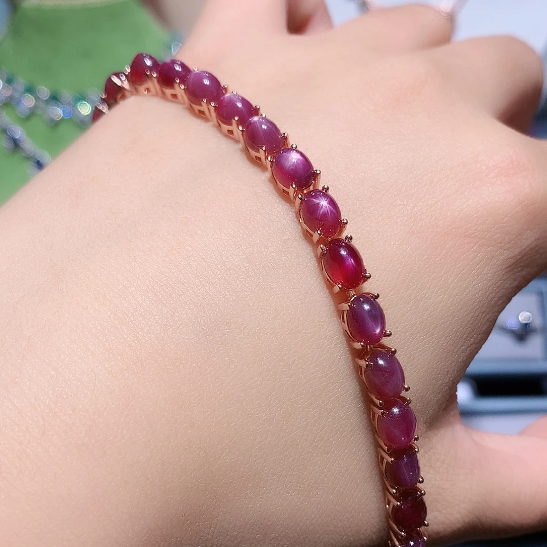 红宝石手链银S925镶嵌