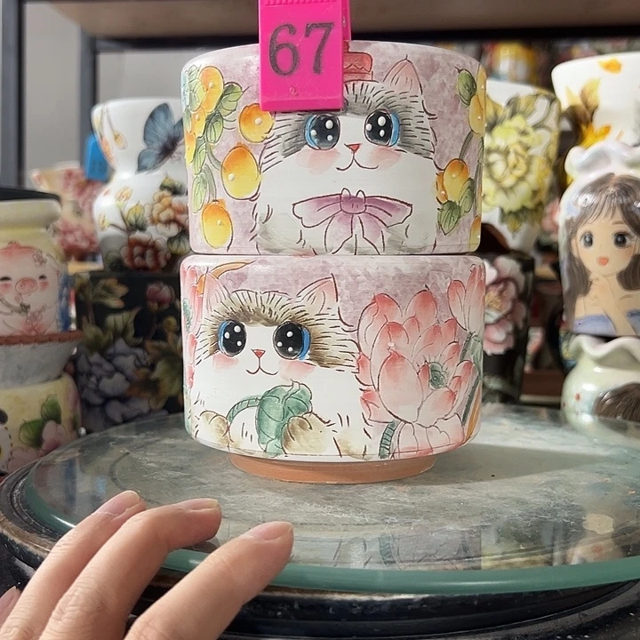 ****Z满38包邮 景德镇手绘花盆