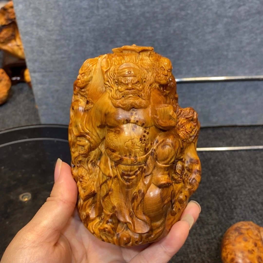 柏木（崖柏）太行精品陈化黑金虎皮留疤钟馗伏魔摆件