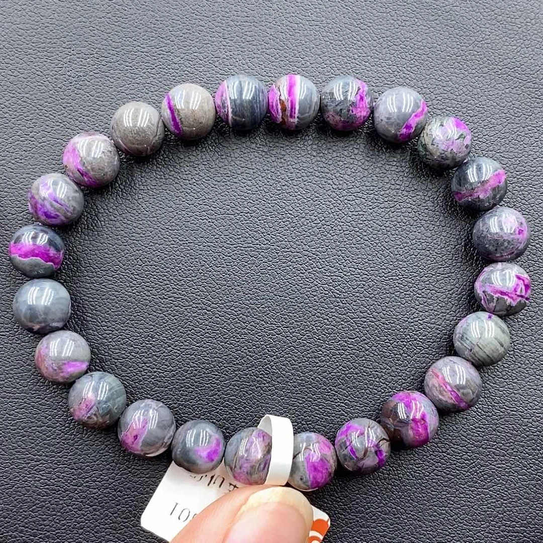 苏纪石（舒俱来）未镶嵌舒俱来泥地荷花红圆珠单圈