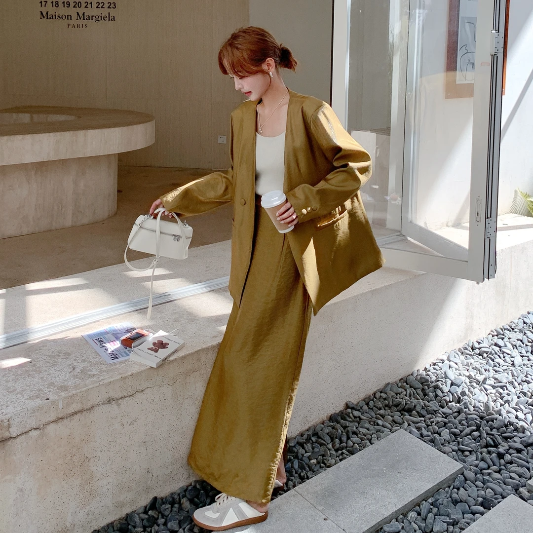 老钱风减龄西装半身裙套装女2025气质新款ootd爆款超火显瘦两件套