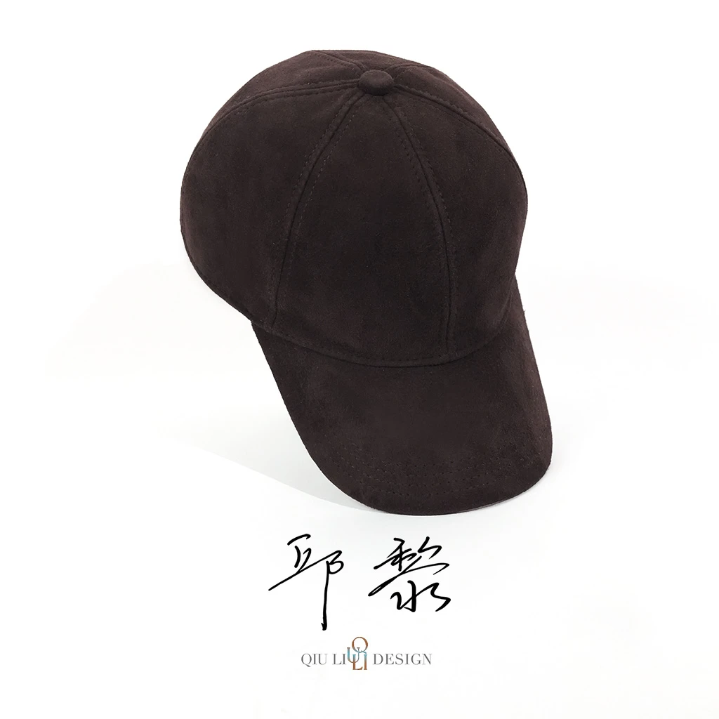 QIU LI · 新款大头围帽子复古百搭休闲简约羊猄皮棒球帽  1d2110