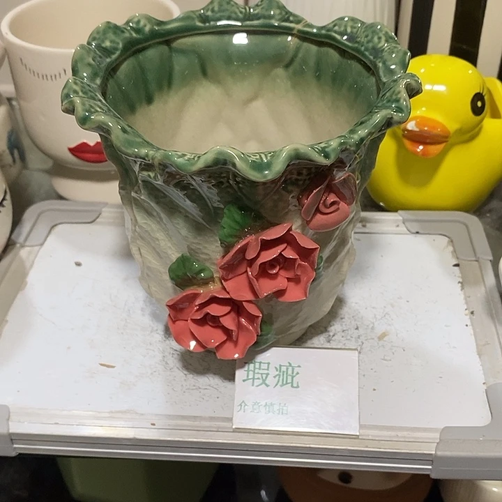 紫砂花盆多肉植物盆瑕疵有孔