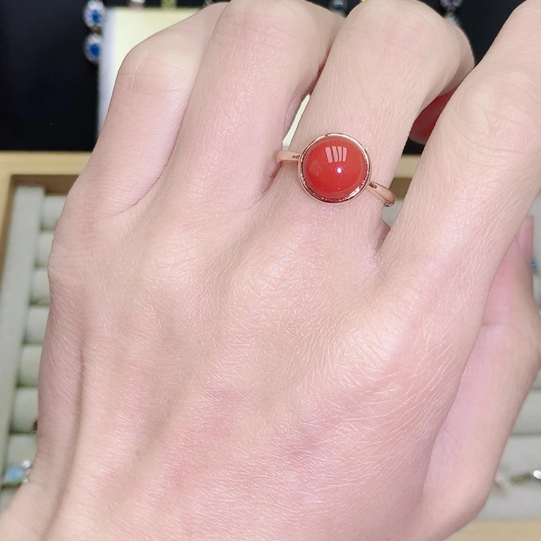 未镶嵌南红玛瑙戒指