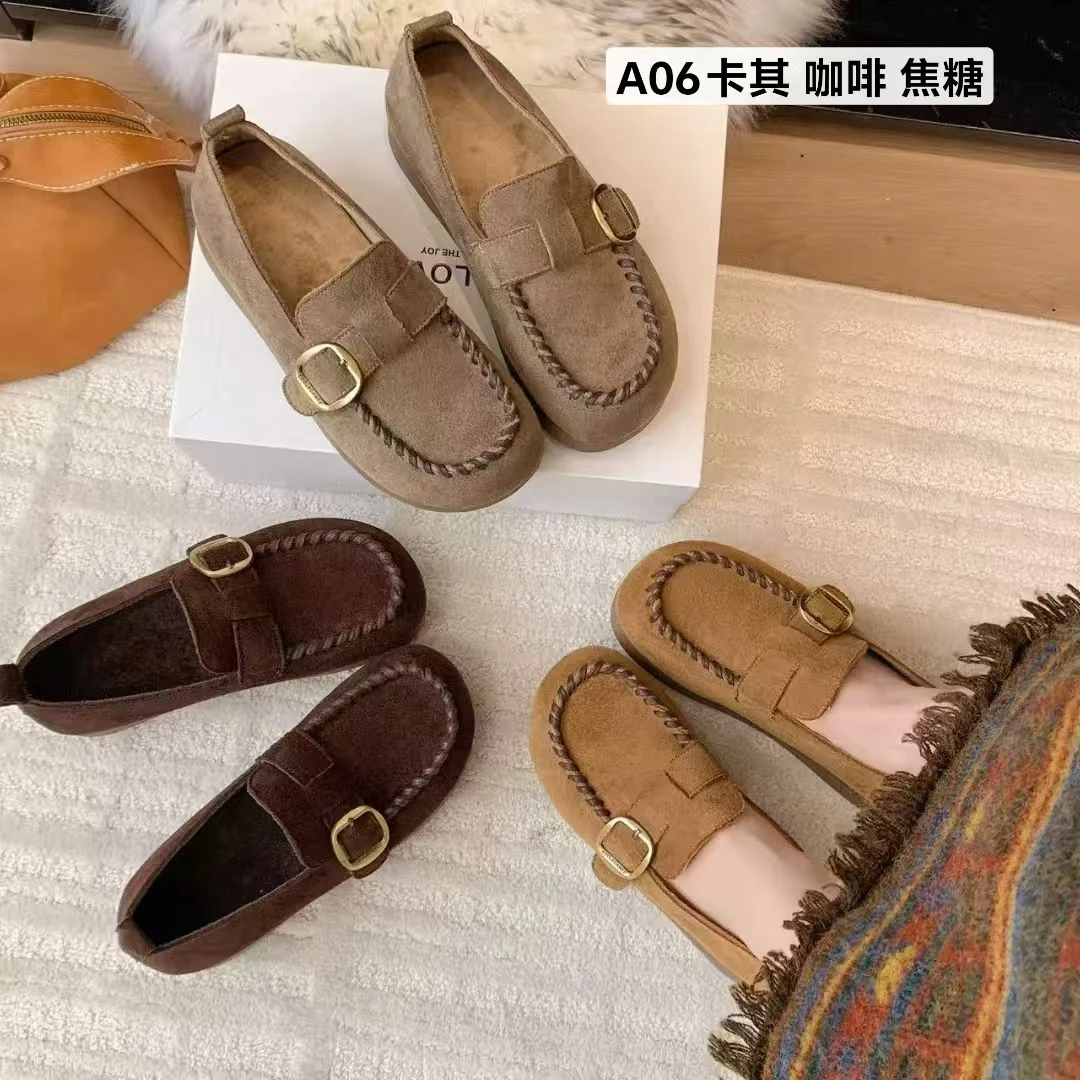 【专属】A06软皮勃肯鞋女平底2025秋季新款一脚蹬豆豆鞋