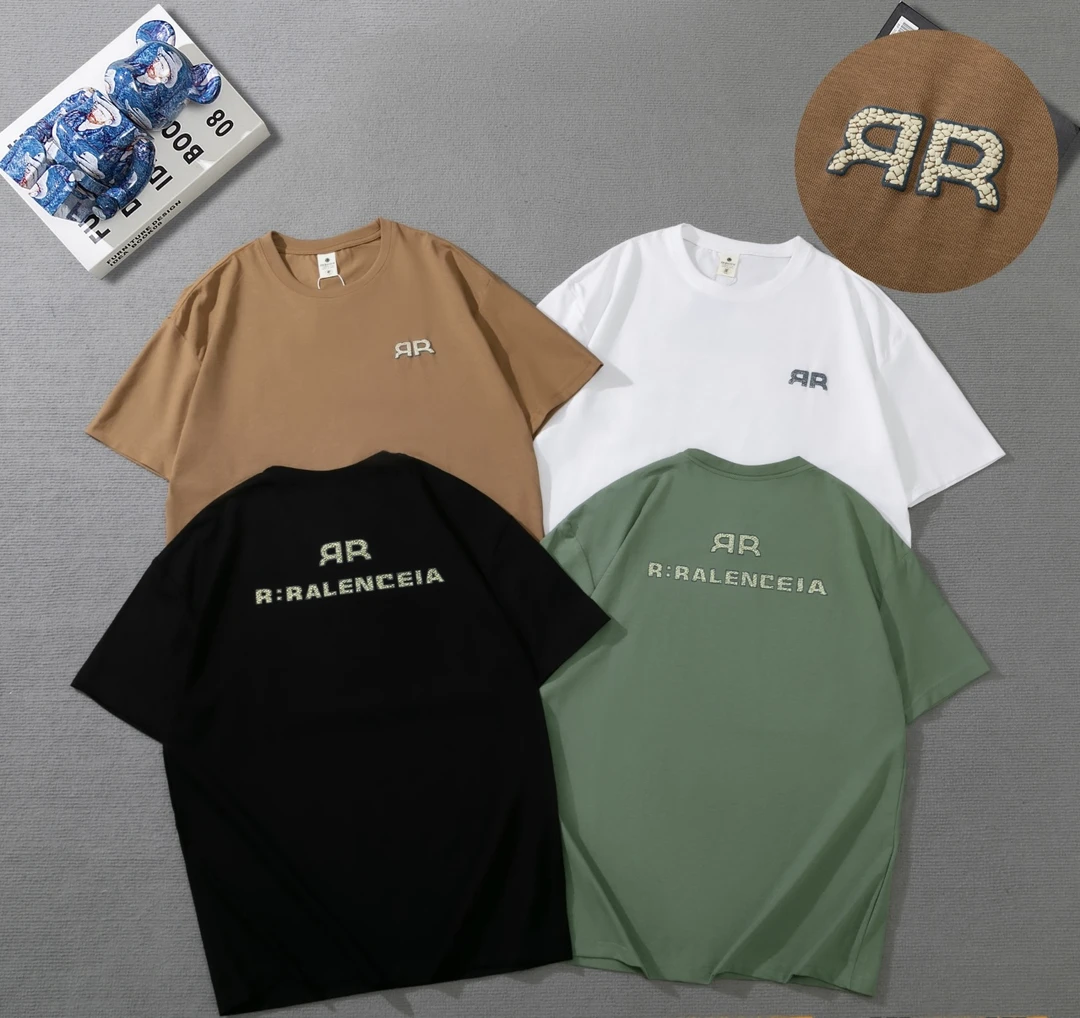 1620前后印花夏季潮流新款半袖短袖情侣T恤宽松简约休闲上衣男款