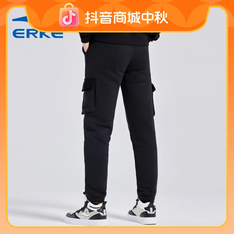 erke/鸿星尔克运动裤23春季女子休闲长裤束脚针织卫裤52222302096