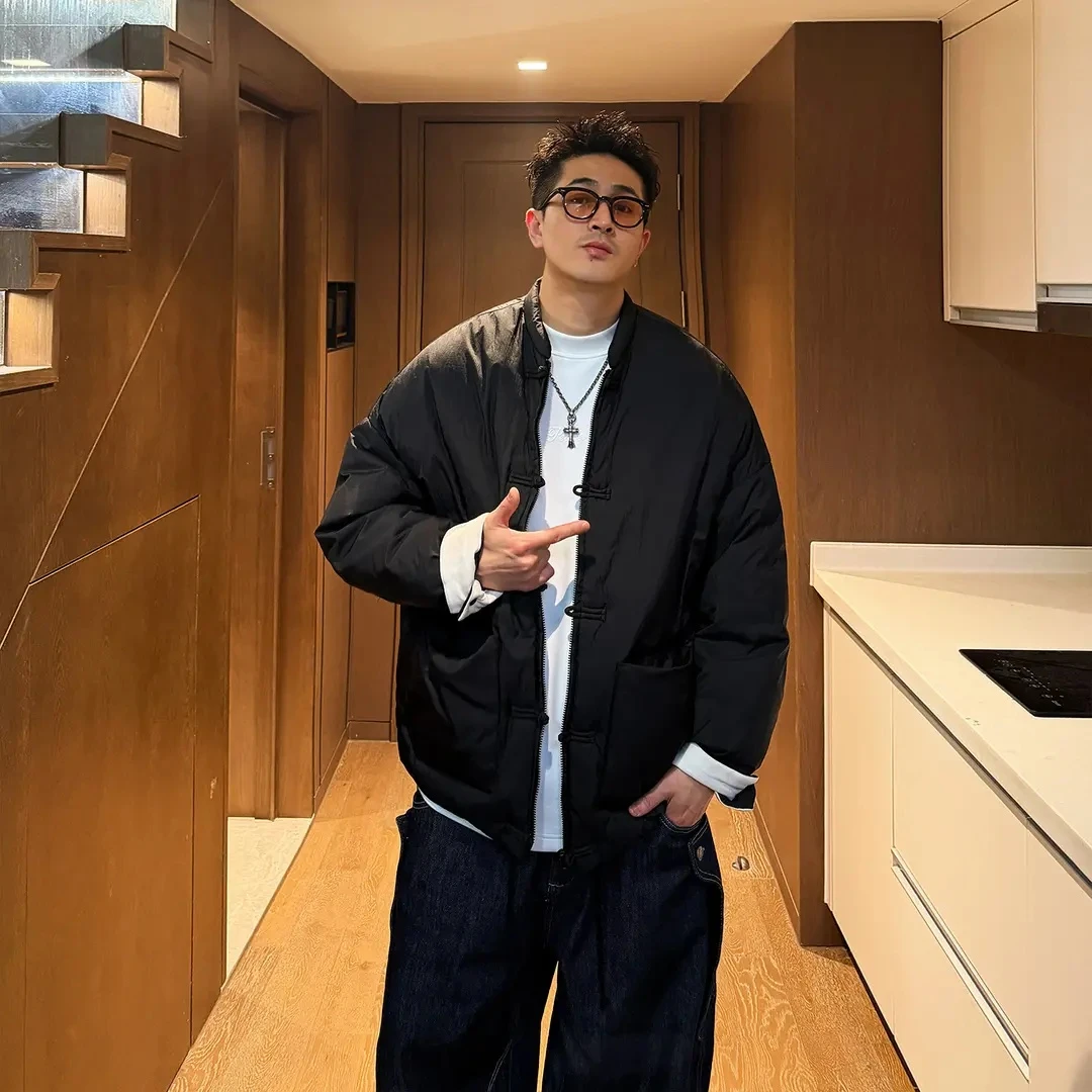 【达人专属】25冬季盘扣新中式羽绒服男潮牌百搭宽松白鸭绒羽绒外套