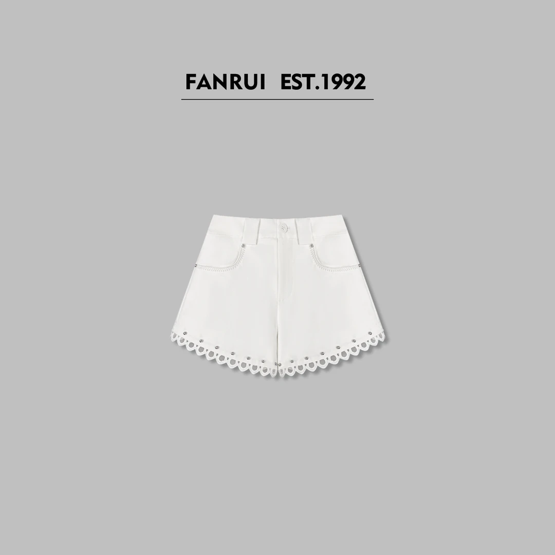 FANRUI/泛芮「月光水仙」蕾丝钩花设计感百搭显瘦短裤B15967